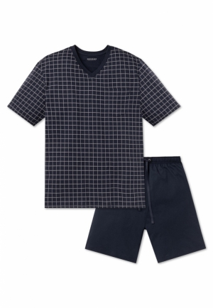 PYJAMA KORT 803 DONKERBLAUW