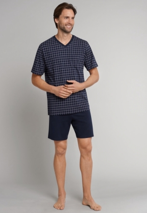 PYJAMA KORT 803 DONKERBLAUW