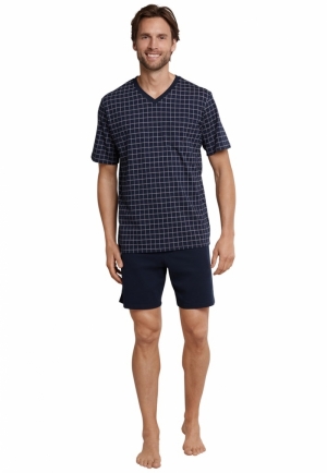PYJAMA KORT 803 DONKERBLAUW