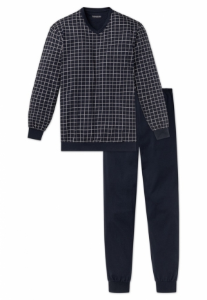 PYJAMA LANG 803 DONKERBLAUW