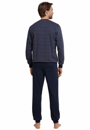 PYJAMA LANG 803 DONKERBLAUW