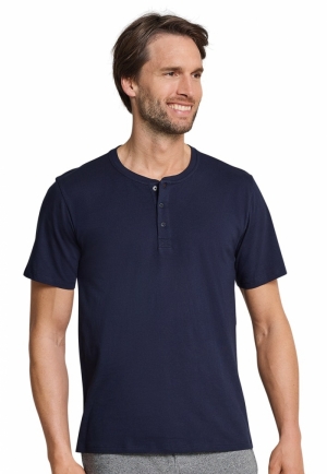 T-SHIRT KNOPFLEISTE 803 DONKERBLAUW