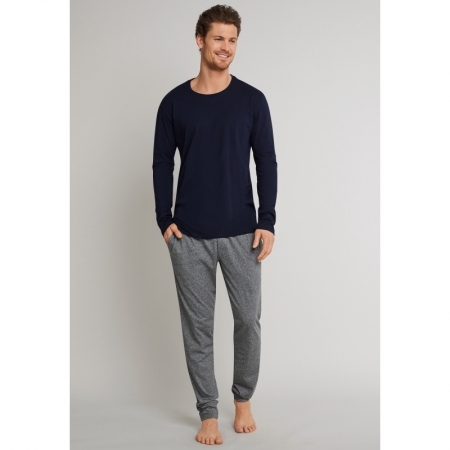 LANGARMSHIRT RUNDHALS 803 DONKERBLAUW