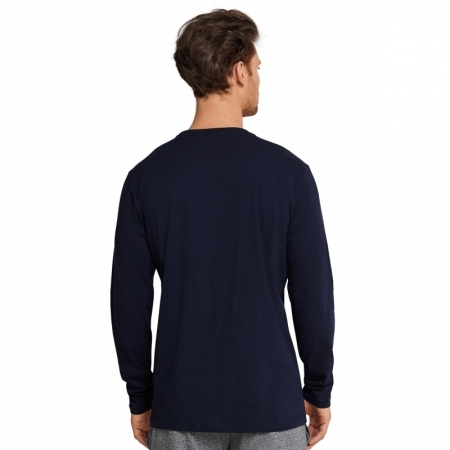LANGARMSHIRT RUNDHALS 803 DONKERBLAUW