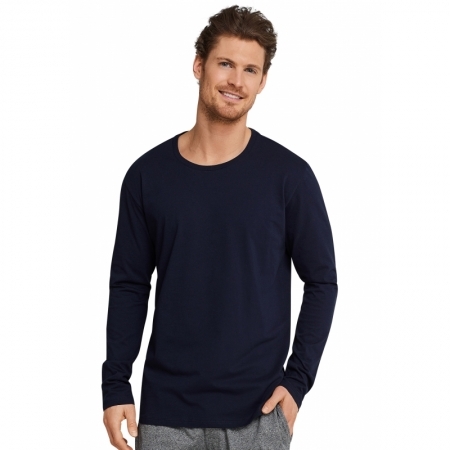 LANGARMSHIRT RUNDHALS 803 DONKERBLAUW
