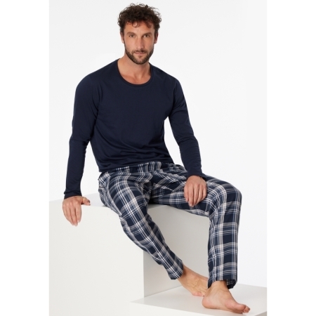 LANGARMSHIRT RUNDHALS 803 DONKERBLAUW