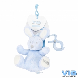 Konijn Met Trekkoord en Clip Z Blauw