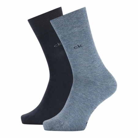MEN SOCK 2P 005 DENIM MELANGE