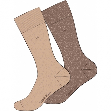 MEN SOCK 2P 006 BROWN MELANGE