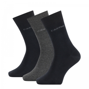 MEN SOCK 3P 006 NAVY/DGM