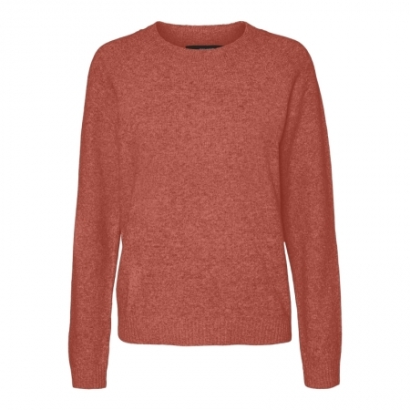 VMDOFFY LS O-NECK BLOUSE GA NO 225775001 Burnt