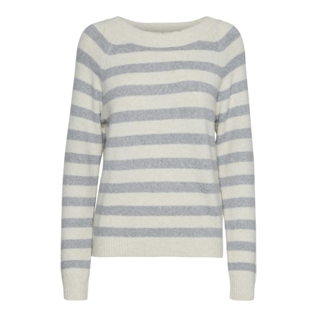 VMDOFFY LS O-NECK BLOUSE GA NO Birch/LGM