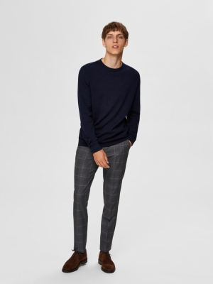 SLHBERG CREW NECK B NOOS Navy blazer melange
