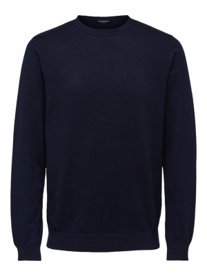 SLHBERG CREW NECK B NOOS Navy blazer melange