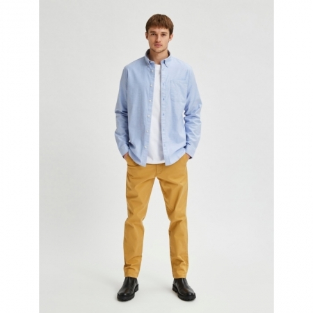 SLHREGRICK-OX FLEX SHIRT LS S 182811 Light Bl