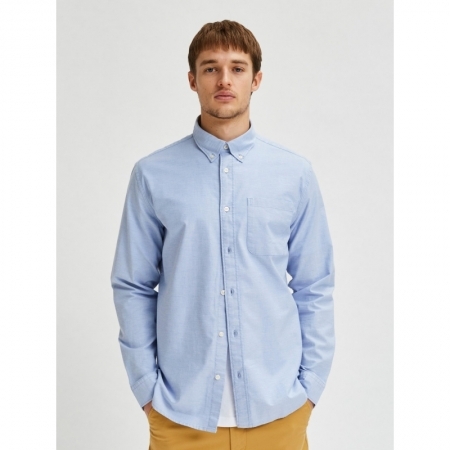 SLHREGRICK-OX FLEX SHIRT LS S 182811 Light Bl
