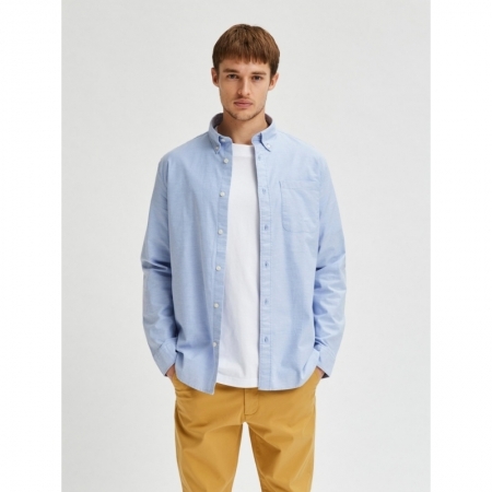 SLHREGRICK-OX FLEX SHIRT LS S 182811 Light Bl