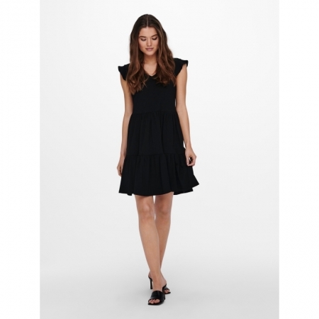ONLMAY LIFE CAP SLEEVES FRILL 177911 Black