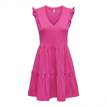 ONLMAY LIFE CAP SLEEVES FRILL 178592 Raspberr
