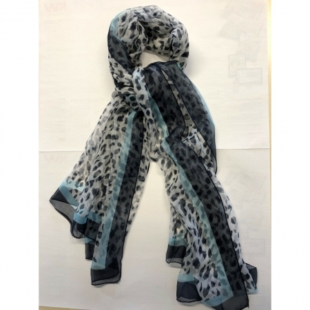 SCARF - LEOPARD DARKBLUE