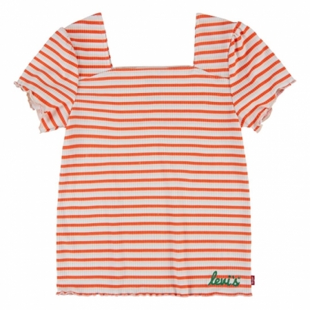 LVG SS RIBBED BABY TEE SHIRT R1L hot coral