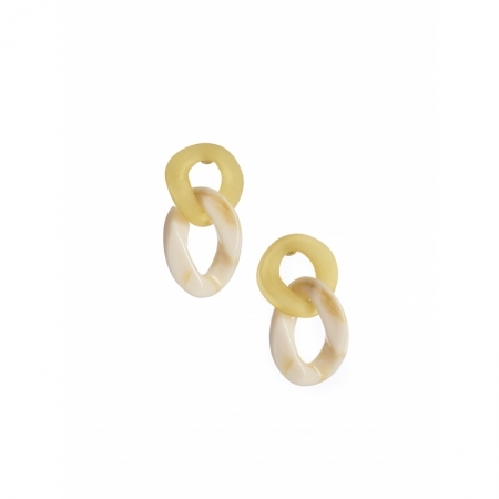 EARRINGS RESIN LINKS CREAM
