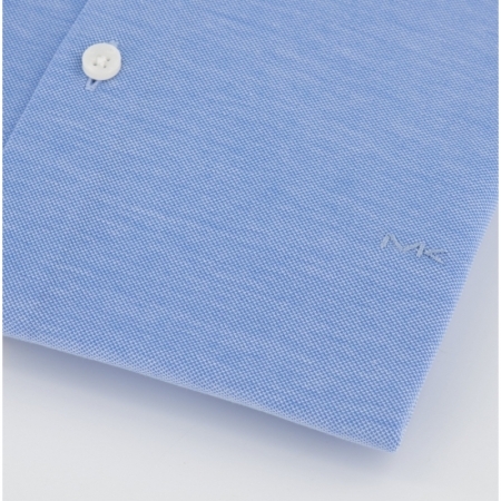 Solid pique slim shirt 455 Light blue