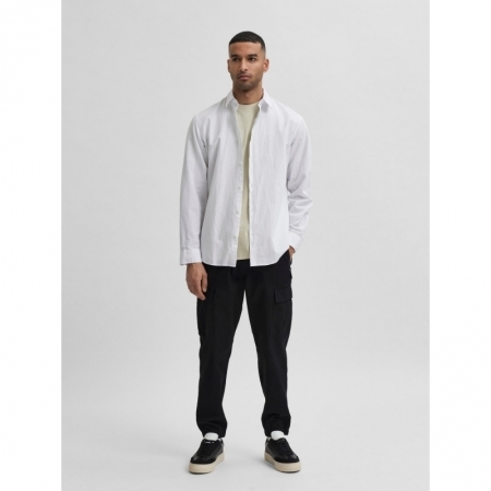 SLHSLIMNEW-LINEN SHIRT LS W NO 178615 White