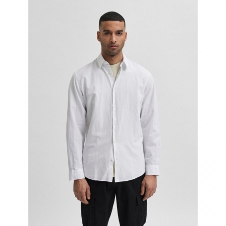 SLHSLIMNEW-LINEN SHIRT LS W NO 178615 White