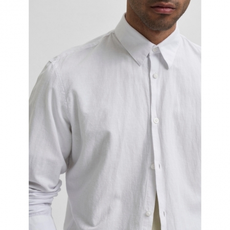 SLHSLIMNEW-LINEN SHIRT LS W NO 178615 White