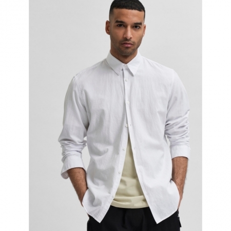SLHSLIMNEW-LINEN SHIRT LS W NO 178615 White