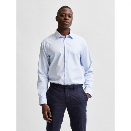 SLHREGETHAN SHIRT LS CLASSIC B 182811 Light Bl
