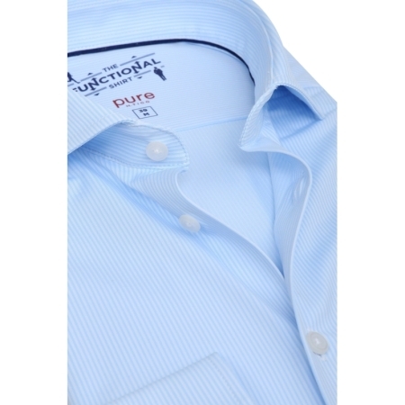 Hemd - Langarm - Functional 160 - stripe light blue