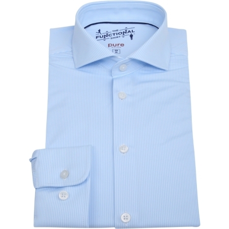 Hemd - Langarm - Functional 160 - stripe light blue