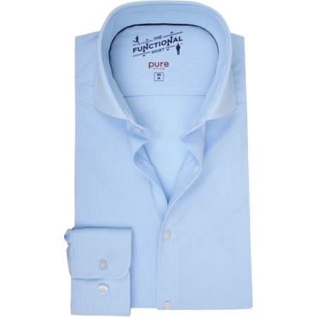 Hemd - Langarm - Functional 160 - stripe light blue