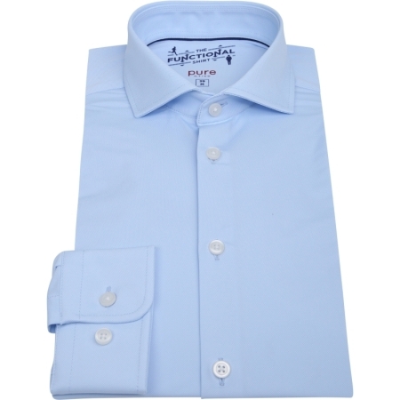 Hemd - Langarm - Functional 100 - uni light blue