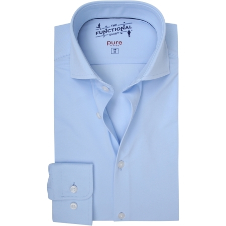 Hemd - Langarm - Functional 100 - uni light blue