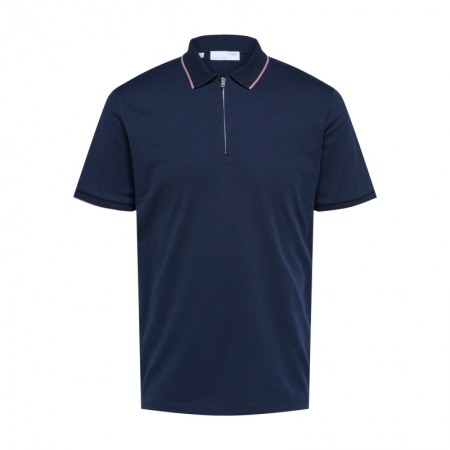SLHFIGO ZIP SS POLO B 186839 Sky Capt