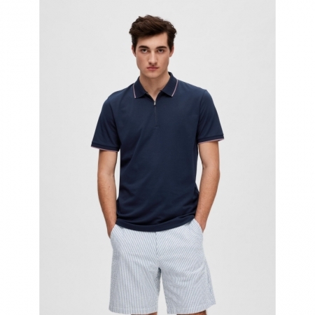 SLHFIGO ZIP SS POLO B 186839 Sky Capt
