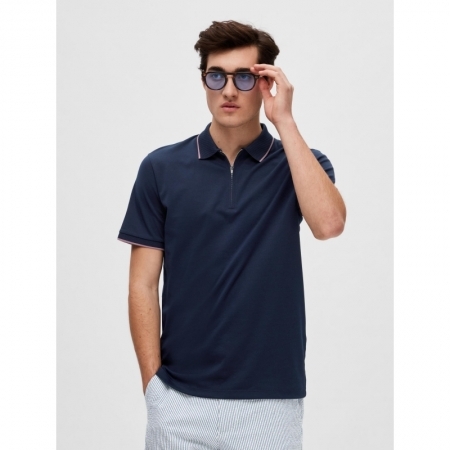 SLHFIGO ZIP SS POLO B 186839 Sky Capt