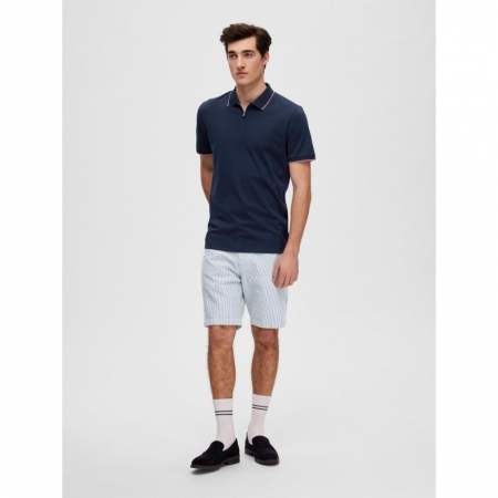SLHFIGO ZIP SS POLO B 186839 Sky Capt