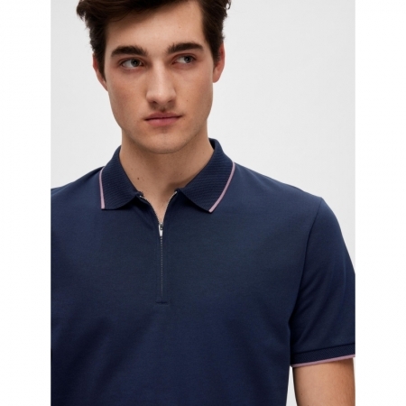 SLHFIGO ZIP SS POLO B 186839 Sky Capt