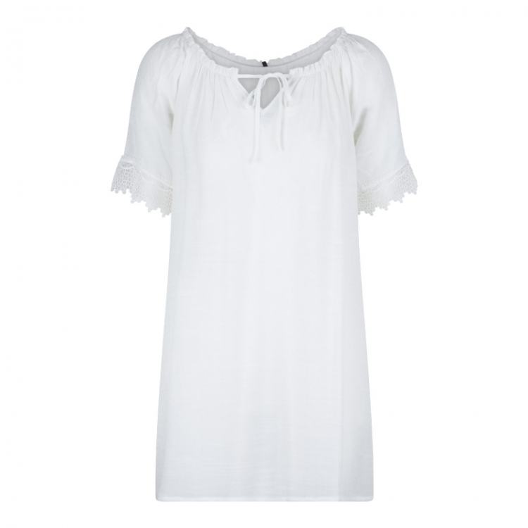 TUNIEK KORTE MOUW 01 WIT