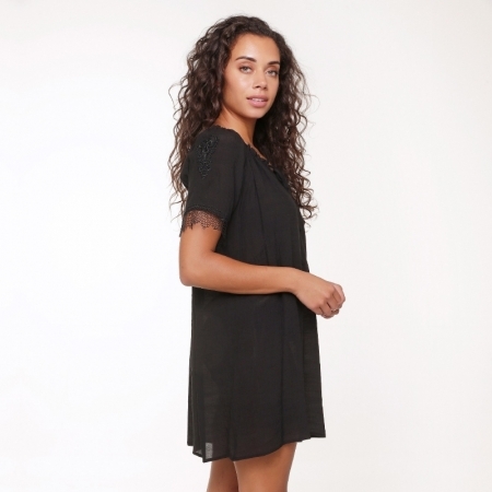 TUNIEK KORTE MOUW 02 ZWART