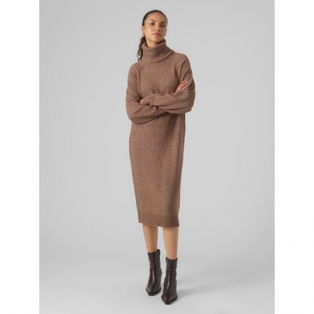 VMDANIELA LS COWL NECK DRESS G 292416001 Brown