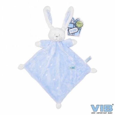 Konijn Knuffeldoekje Glow Dark Blauw