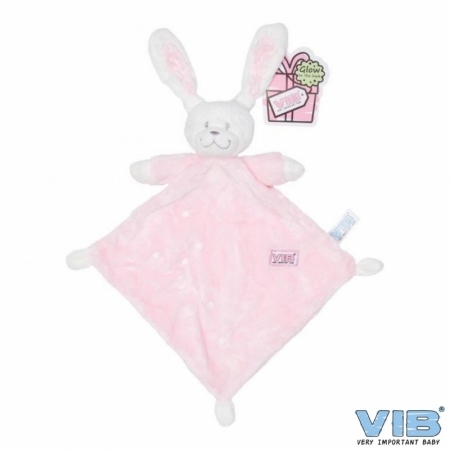 Konijn Knuffeldoekje Glow Dark Roze