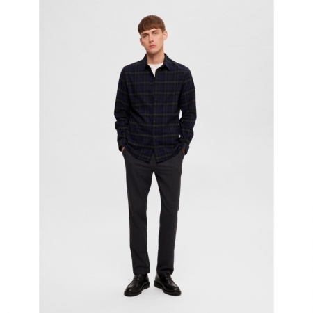 SLHSLIMOWEN-FLANNEL SHIRT LS N 179251001 Dark