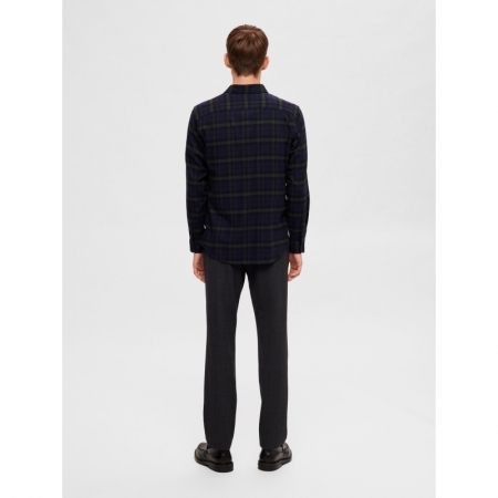 SLHSLIMOWEN-FLANNEL SHIRT LS N 179251001 Dark