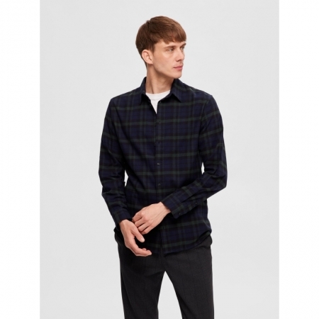 SLHSLIMOWEN-FLANNEL SHIRT LS N 179251001 Dark